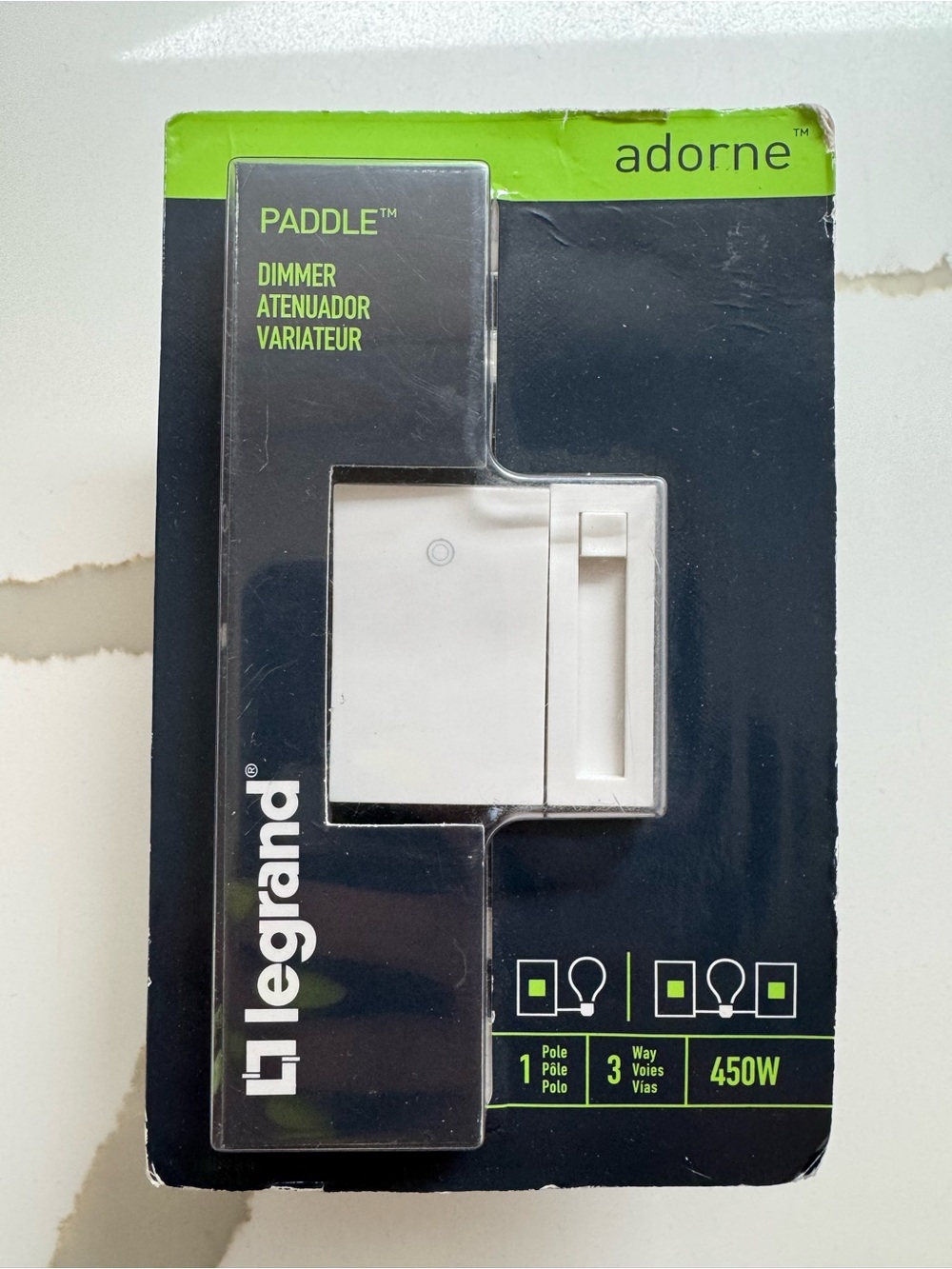 🆕 Legrand adorne White Paddle Dimmer Switch ADPD453LW2